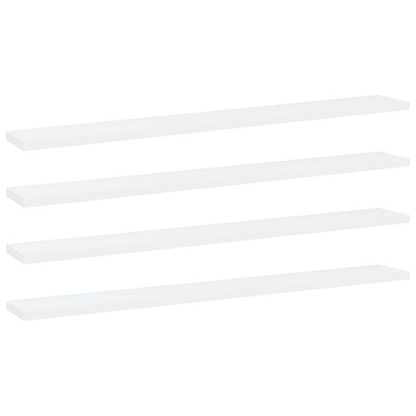 vidaXL Bookshelf Boards 4 pcs White 80x10x1.5 cm Engineered Wood