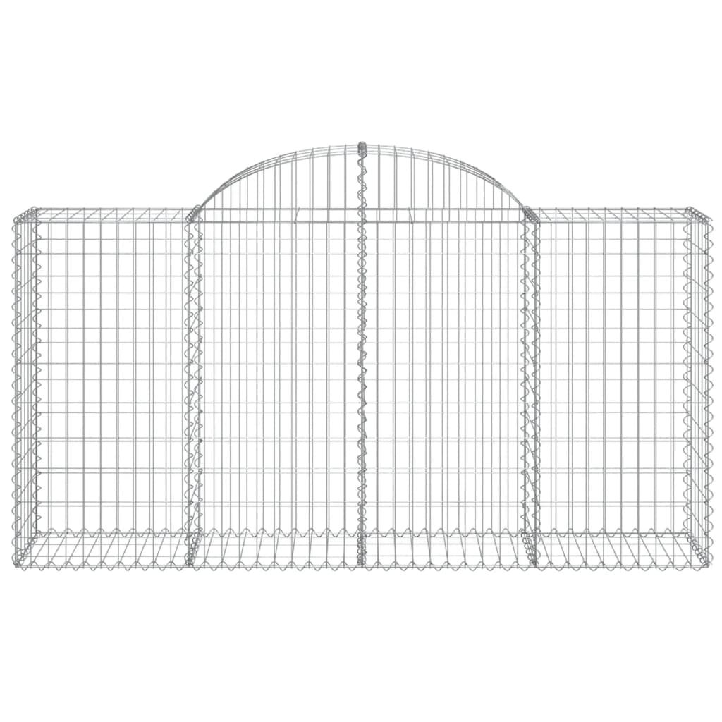 vidaXL Arched Gabion Baskets 3 pcs 200x50x100/120 cm Galvanised Iron