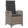 vidaXL 3 Piece Garden Dining Set with Cushions Grey Poly Rattan