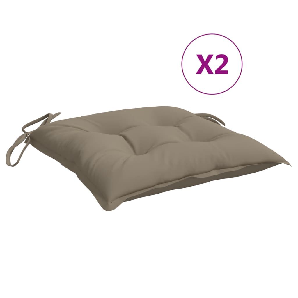 vidaXL Chair Cushions 2 pcs Taupe 40x40x7 cm Oxford Fabric