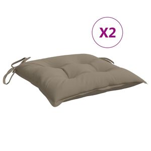 vidaXL Chair Cushions 2 pcs Taupe 40x40x7 cm Oxford Fabric