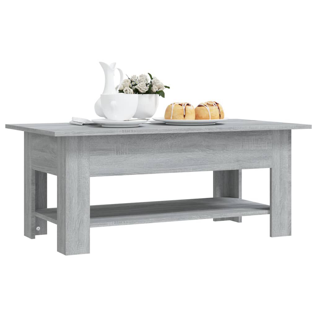vidaXL Coffee Table Grey Sonoma 102x55x42 cm Engineered Wood