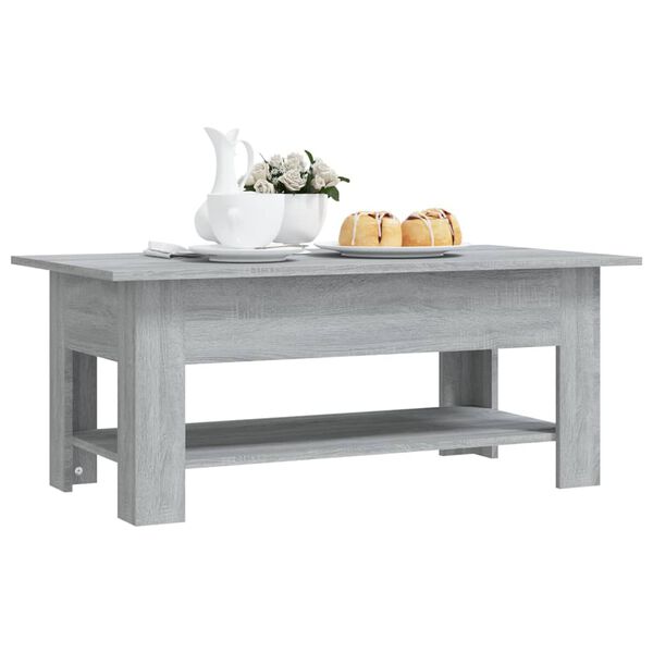 vidaXL Coffee Table Grey Sonoma 102x55x42 cm Engineered Wood