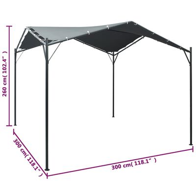 vidaXL Gazebo Pavilion Tent Canopy 3x3 m Steel Anthracite