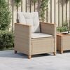 vidaXL Garden Chair with Cushions Beige Poly Rattan