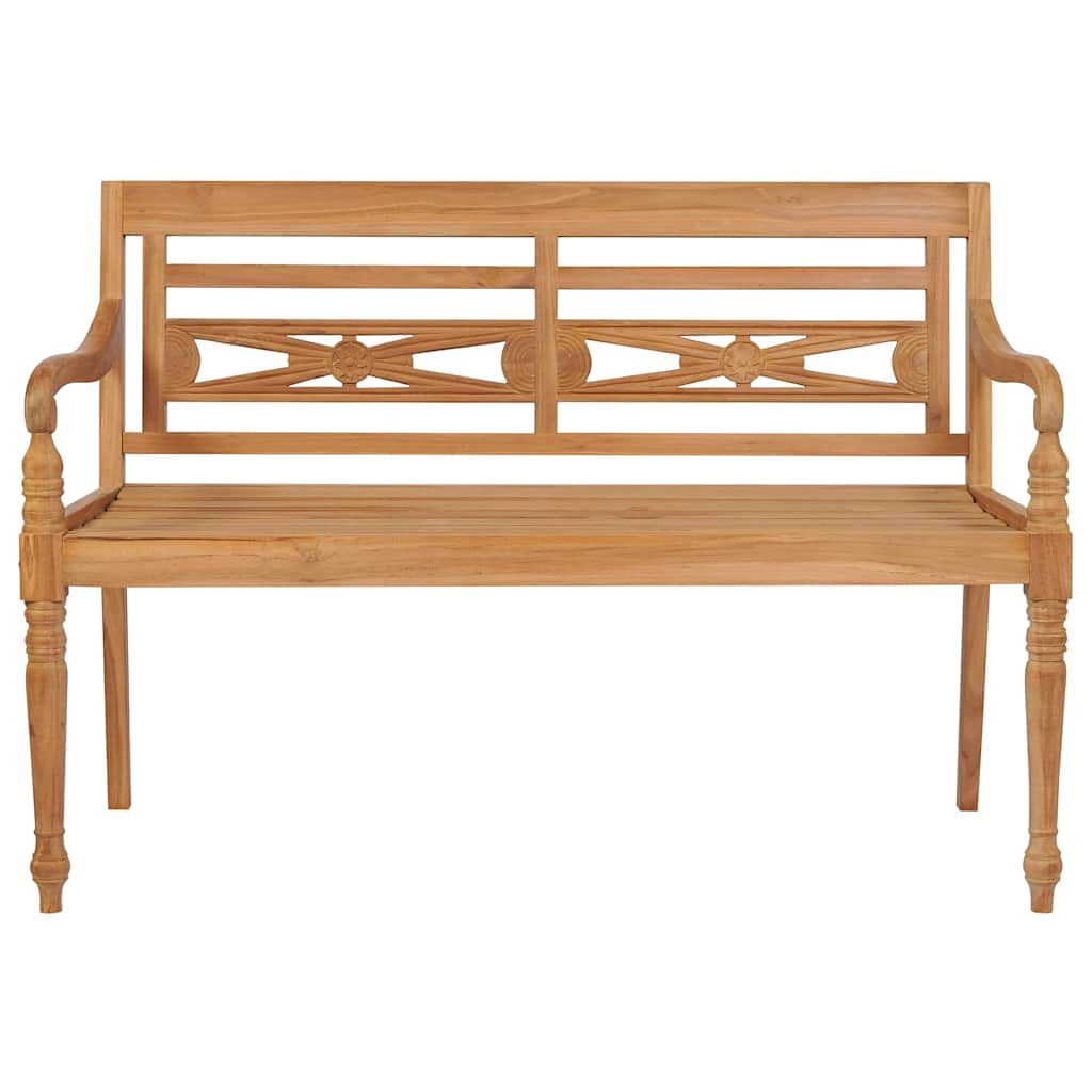 vidaXL Batavia Bench with Beige Cushion 120 cm Solid Teak Wood