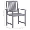 vidaXL Garden Chairs with Cushions 4 pcs Grey Solid Acacia Wood