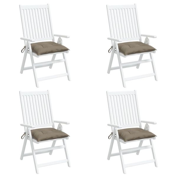 vidaXL Chair Cushions 4 pcs Taupe 40x40x7 cm Oxford Fabric