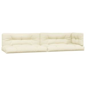 vidaXL Pallet Cushions 5 pcs Cream Fabric