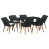 vidaXL Garden Dining Set 7 pcs Black Poly Rattan