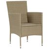 vidaXL 3 Piece Garden Dining Set Beige