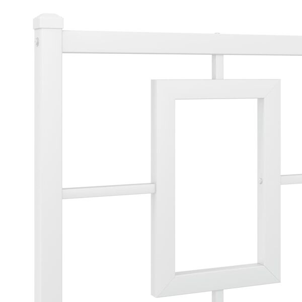 vidaXL Metal Bed Frame without Mattress with Footboard White 150x200cm