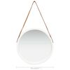 vidaXL Wall Mirror with Strap 50 cm White
