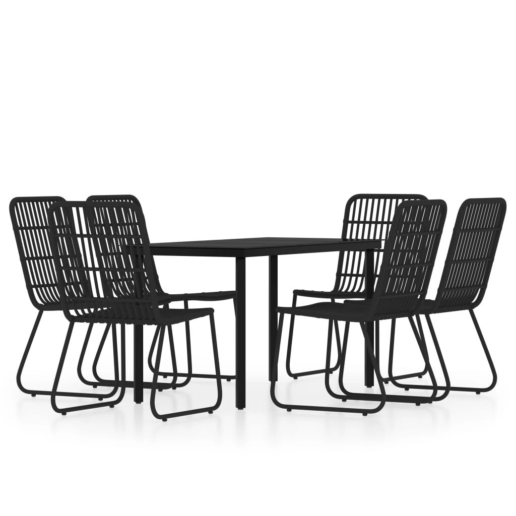 vidaXL 7 Piece Garden Dining Set Black