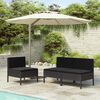vidaXL Garden Chairs 3 pcs with Cushions Poly Rattan Black