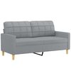 vidaXL 2-Seater Sofa with Throw Pillows Light Grey 140 cm Fabric