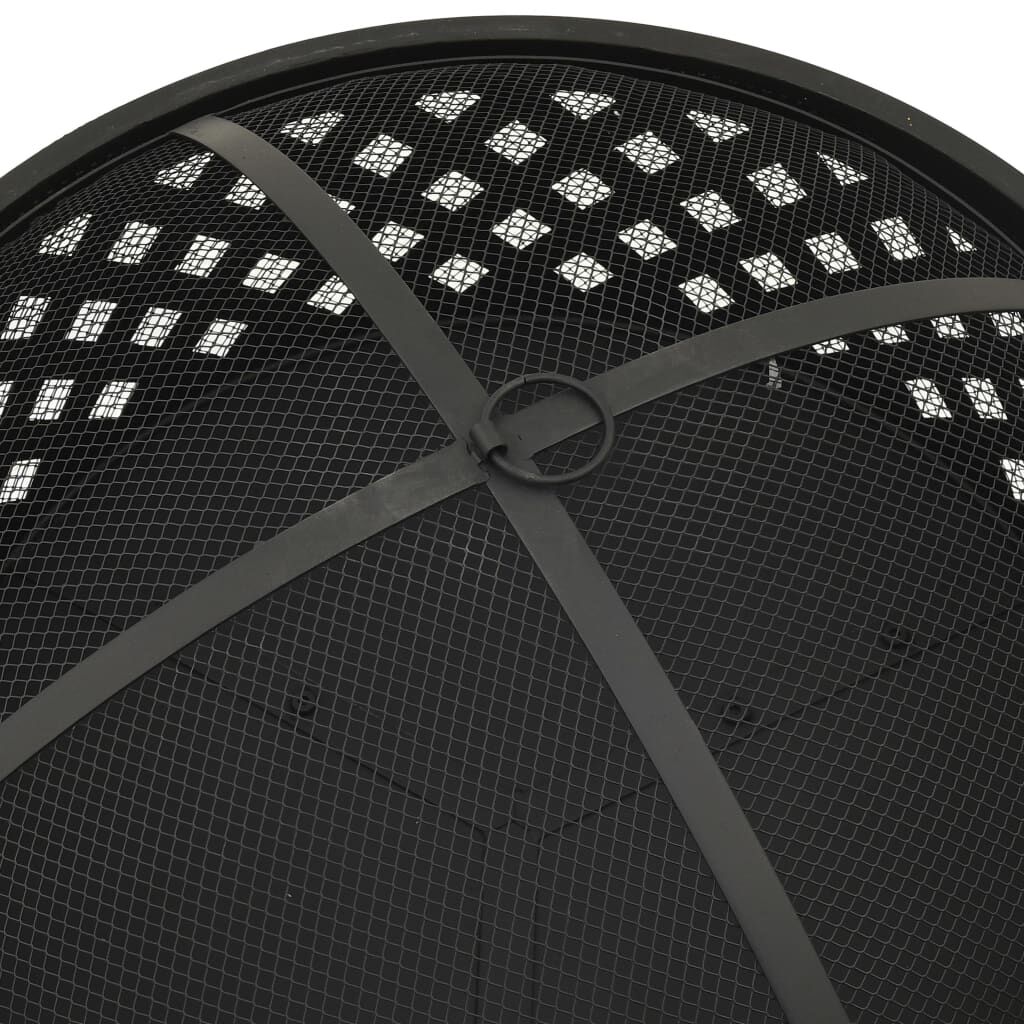 vidaXL Fire Pit with Poker 68 cm XXL Steel