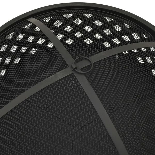 vidaXL Fire Pit with Poker 68 cm XXL Steel