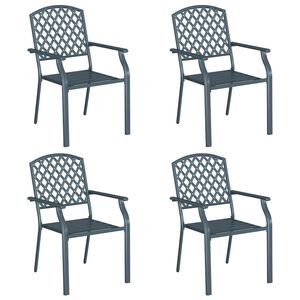 vidaXL Garden Chair 4 pcs Anthracite 56 x 65 x 89 cm Steel