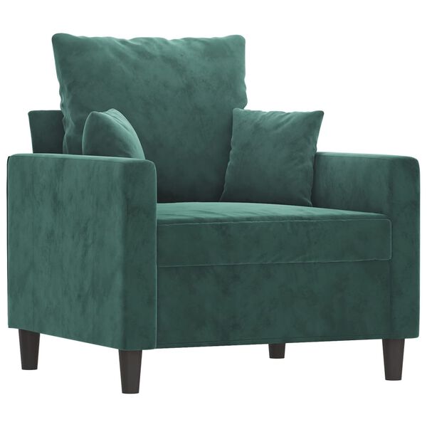 vidaXL Sofa Chair Dark Green 60 cm Velvet