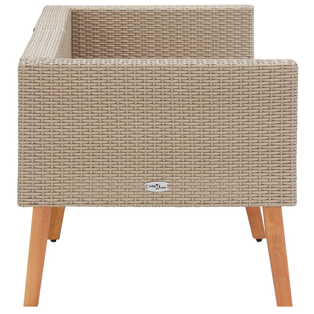 vidaXL 2-Seater Garden Sofa with Cushions Poly Rattan Beige