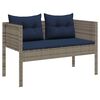 vidaXL Garden Sofa Set 6 pcs Grey and navy blue Poly Rattan