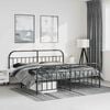 vidaXL Metal Bed Frame without Mattress with Footboard Black 183x213cm
