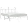 vidaXL Metal Bed Frame without Mattress with Headboard White 183x213cm
