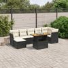 vidaXL 8 Piece Garden Sofa Set with Cushions Black Poly Rattan