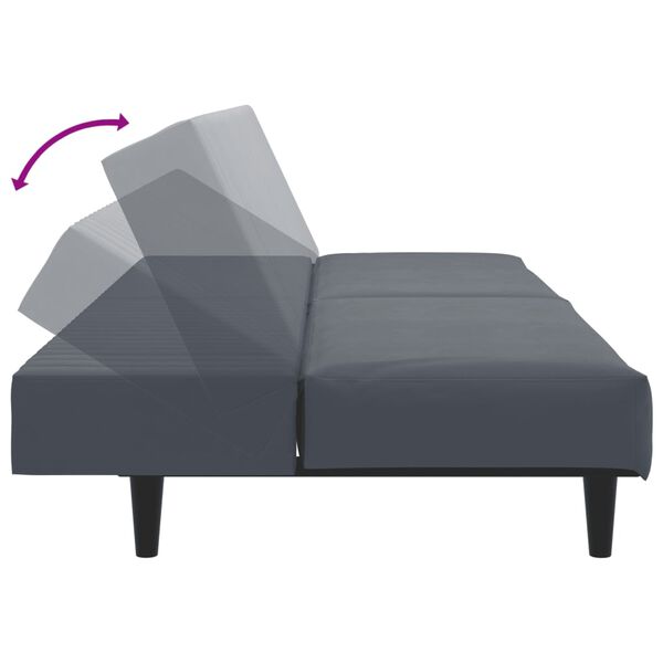 vidaXL 2 Piece Sofa Set Dark Grey Velvet