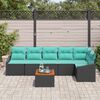 vidaXL Garden Sofa Set 7 pcs Black and turquoise