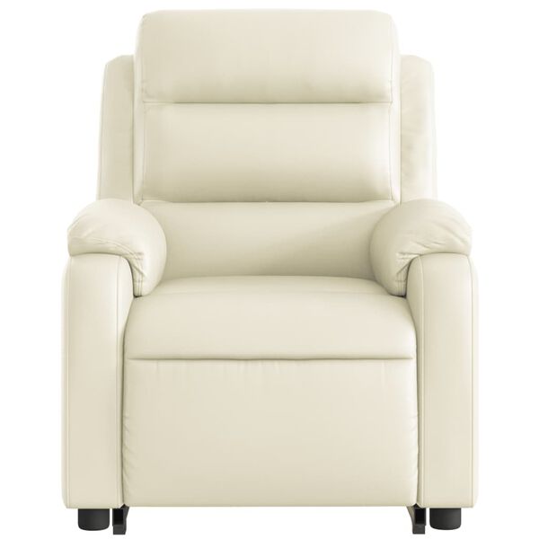 vidaXL Electric Stand up Massage Recliner Chair Cream Faux Leather