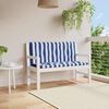vidaXL Garden Bench Cushions 2pcs Blue&White Stripe 120x50x7cm Fabric