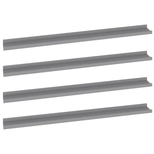 vidaXL Wall Shelves 4 pcs Grey 100x9x3 cm