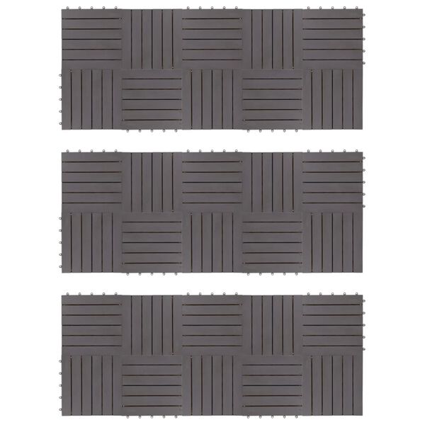 vidaXL Decking Tiles 30 pcs Grey Wash 30x30 cm Solid Acacia Wood