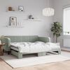 vidaXL Daybed with Trundle without Mattress Light Grey 100x190 cm Velvet