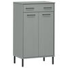 vidaXL Shoe Rack with Metal Legs Grey Solid Wood Pine OSLO