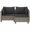 vidaXL 3 Piece Garden Lounge Set with Cushions Grey Poly Rattan