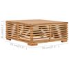 vidaXL Garden Table and Footrest Set & Cream Cushion Solid Teak Wood
