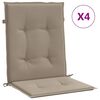vidaXL Garden Lowback Chair Cushions 4 pcs Taupe 100x50x3 cm