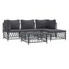 vidaXL 5 Piece Garden Lounge Set with Cushions Anthracite Steel