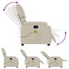 vidaXL Massage Recliner Chair Cream Faux Leather