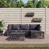 vidaXL 5 Piece Garden Lounge Set with Cushions Anthracite Steel