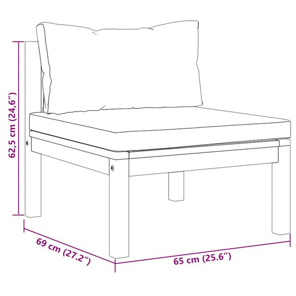 vidaXL 2 Piece Garden Sofa Set with Cream White Cushions Acacia Wood