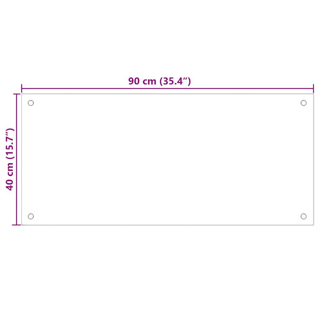vidaXL Kitchen Backsplash Black 90 x 40 cm Tempered Glass