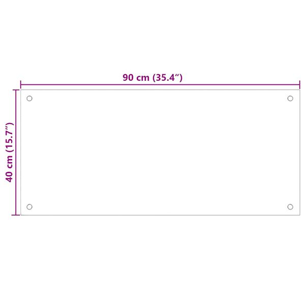 vidaXL Kitchen Backsplash Black 90 x 40 cm Tempered Glass
