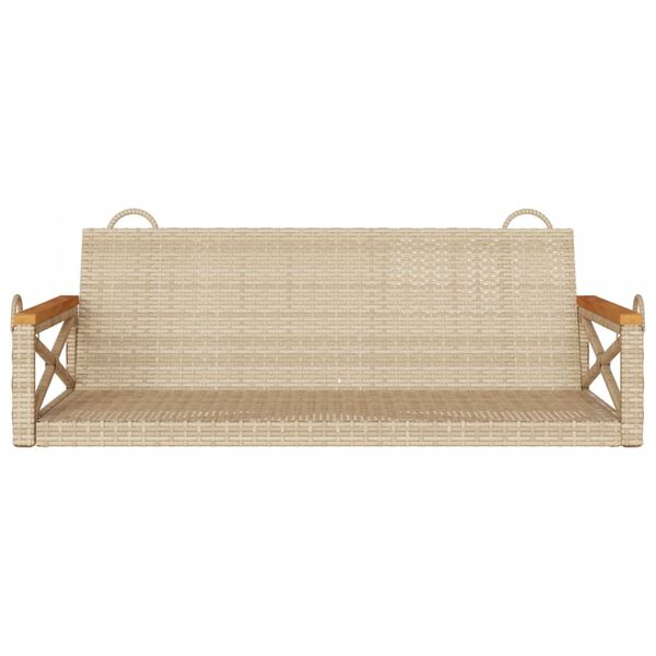 vidaXL Swing Bench Beige 109x62x40 cm Poly Rattan