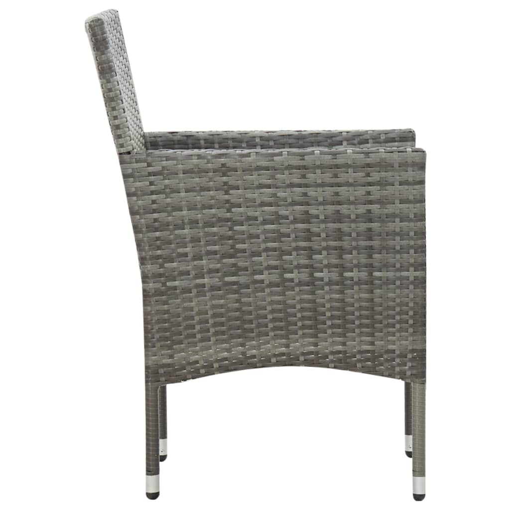 vidaXL 5 Piece Garden Lounge Set With Cushions Poly Rattan Grey