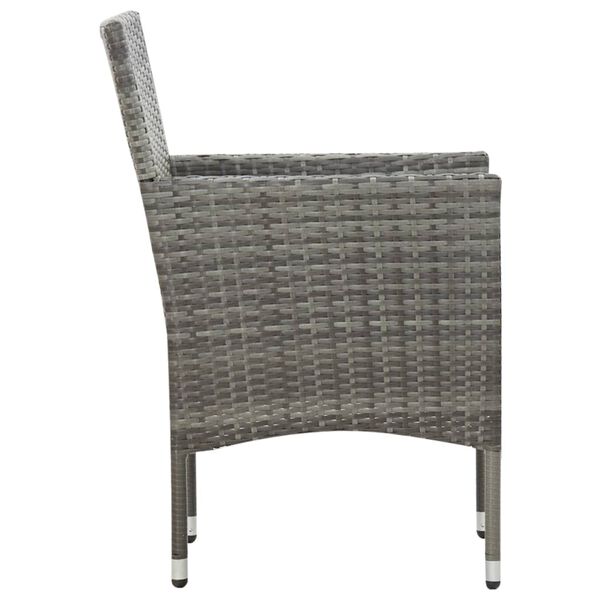 vidaXL 5 Piece Garden Lounge Set With Cushions Poly Rattan Grey