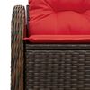 vidaXL Garden Sofa with Cushion 121 x 62 x 69 cm Poly Rattan